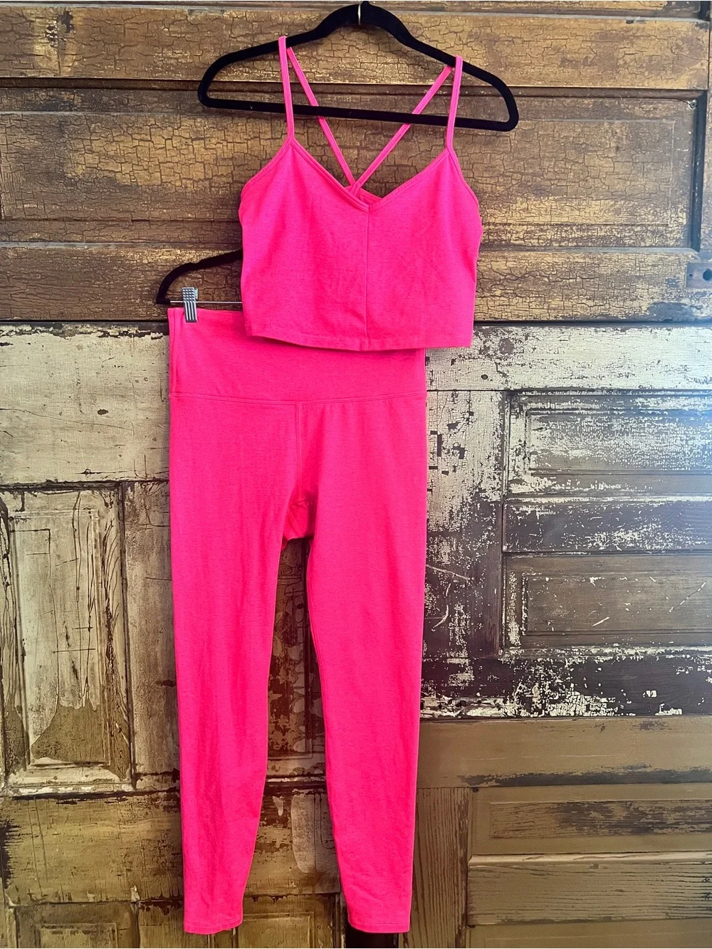 JoyLab Matching Activewear Set | Sports Bra & Leggings | Neon Pink | Size Med